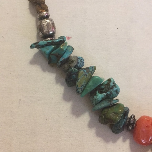 Choker real Turquoise suede Buddha charm hippyboho - Picture 5 of 8
